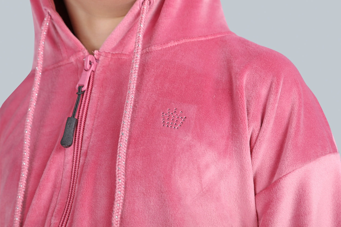 Girls Velour Zip-up Hoodie Sweatshirt and Wide Leg Cargo Pants
