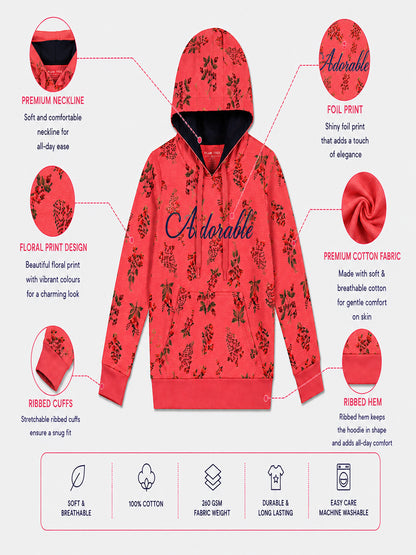 Girls Premium Soft cotton full sleeve Hooded Sweatshirt