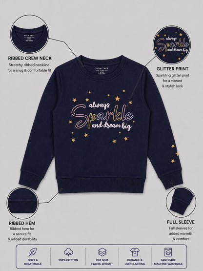 Girls Premium Soft Cotton Full Sleeve Printed Round Neck Sweatshirt