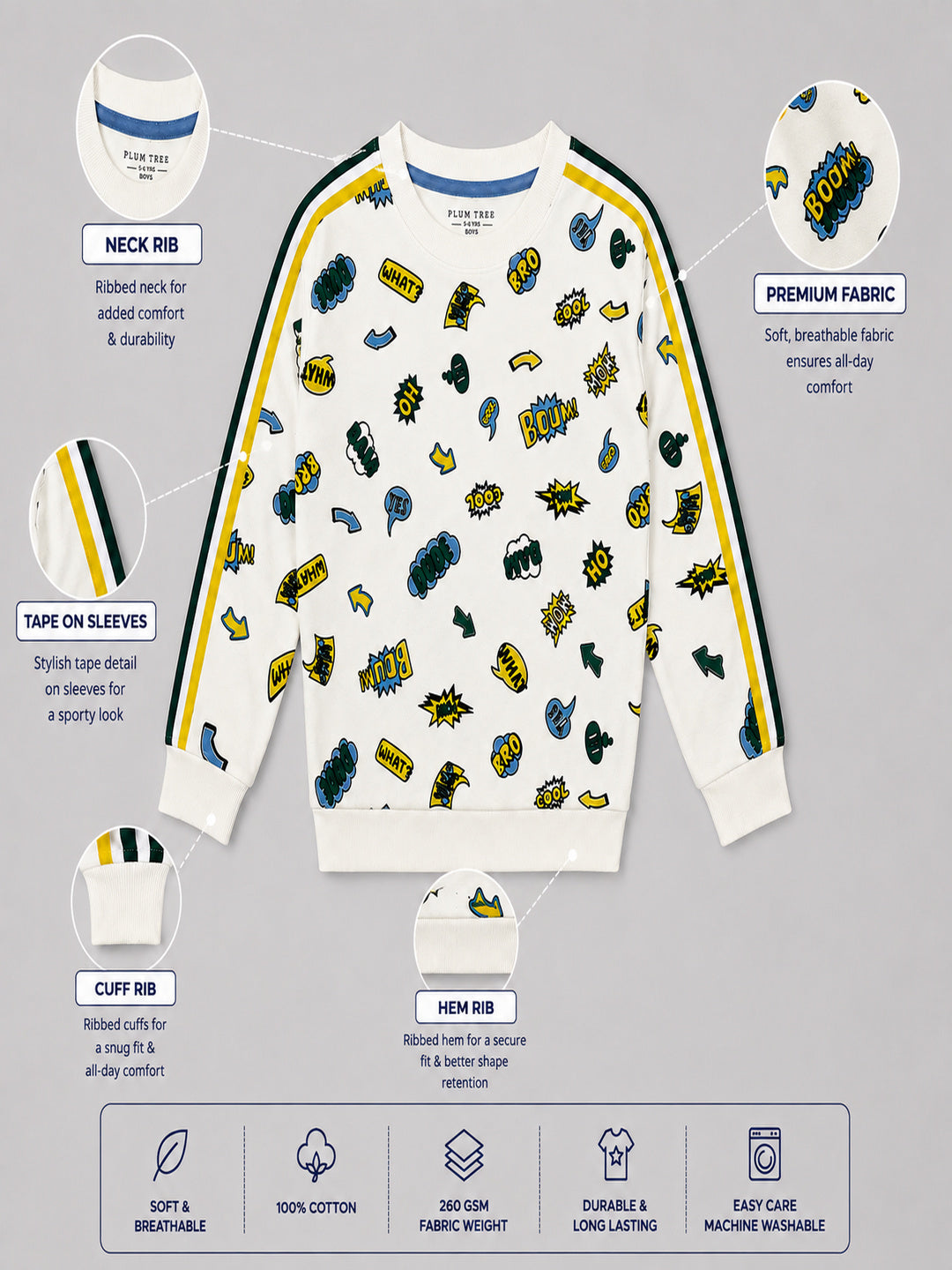 Boys Premium Soft cotton full sleeve Round Neck Sweatshirt