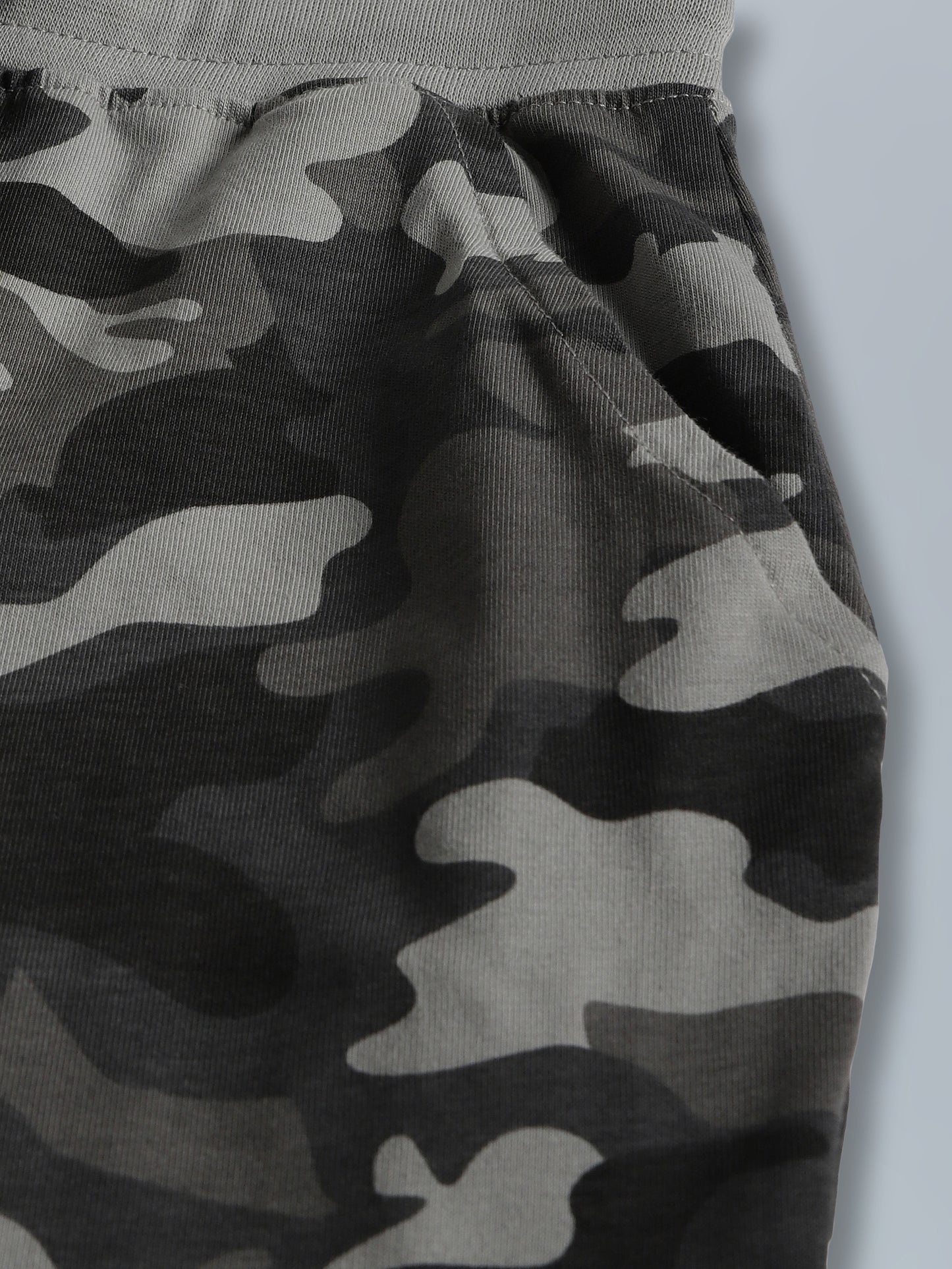 Plum Tree Boys 100% Cotton Full Sleeve  All Over Camoflague Printed T-Shirt & Jogger Set ( Pack Of 2) - Camoflague