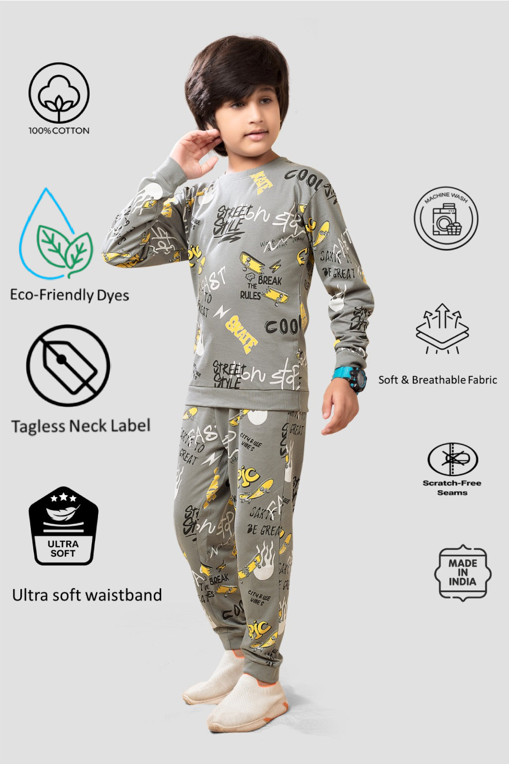 Boys Premium Soft Cotton full sleeve T-shirt and jogger pant Clothing Set