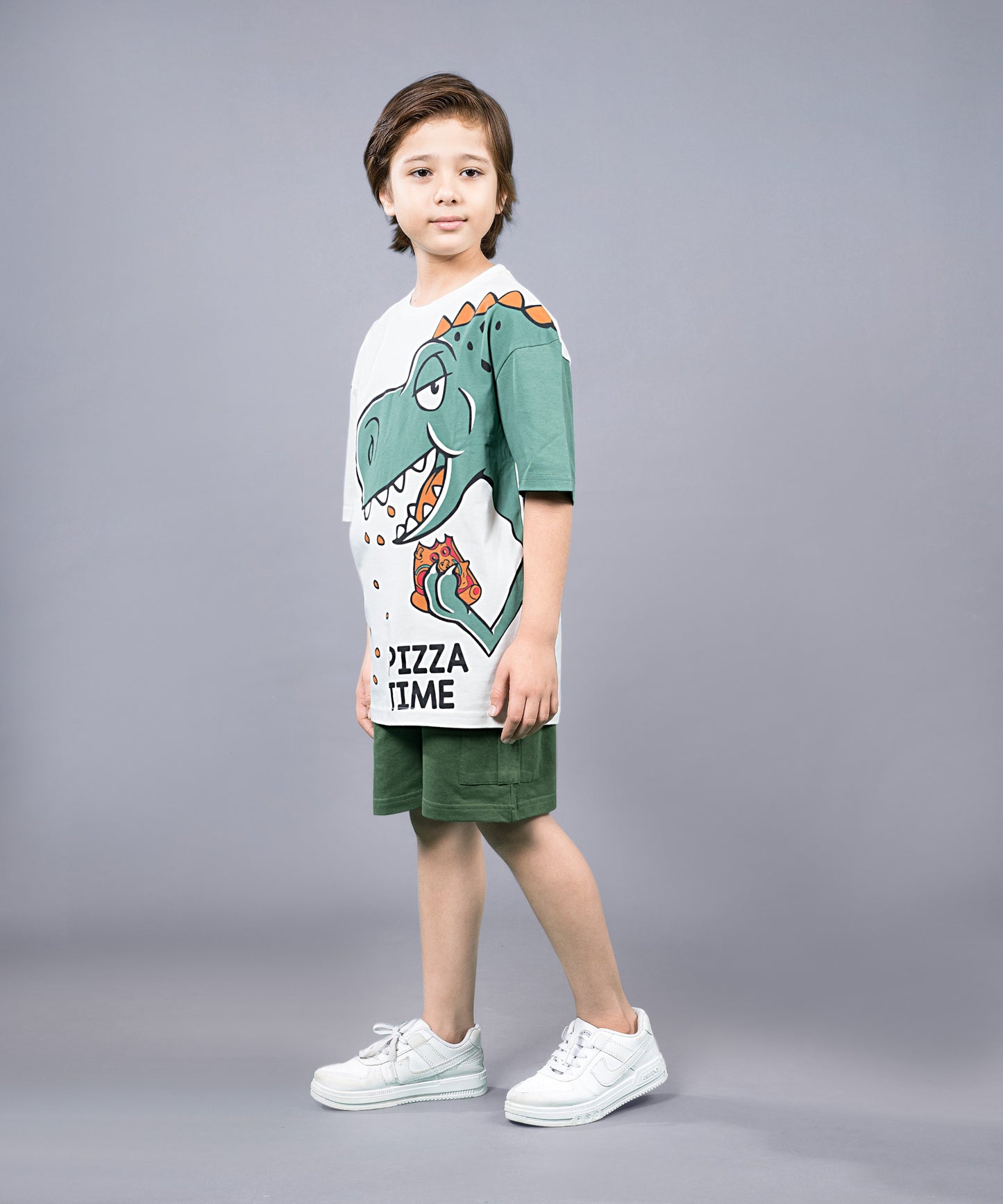 Boys Trendy Oversized T-Shirt & Cargo Shorts Set