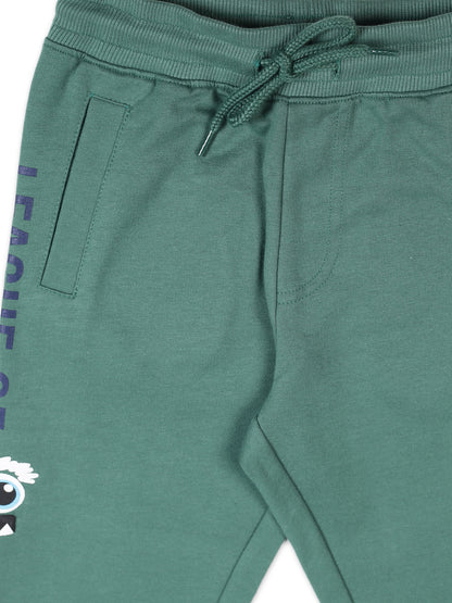 Raised Printed Jogger Track Pant Pack of 2 - Blue and Green