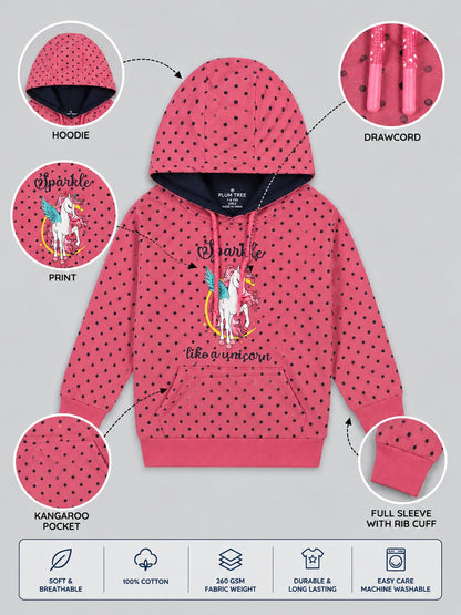Girls Premium Soft cotton full sleeve Printed Hooded Sweatshirt