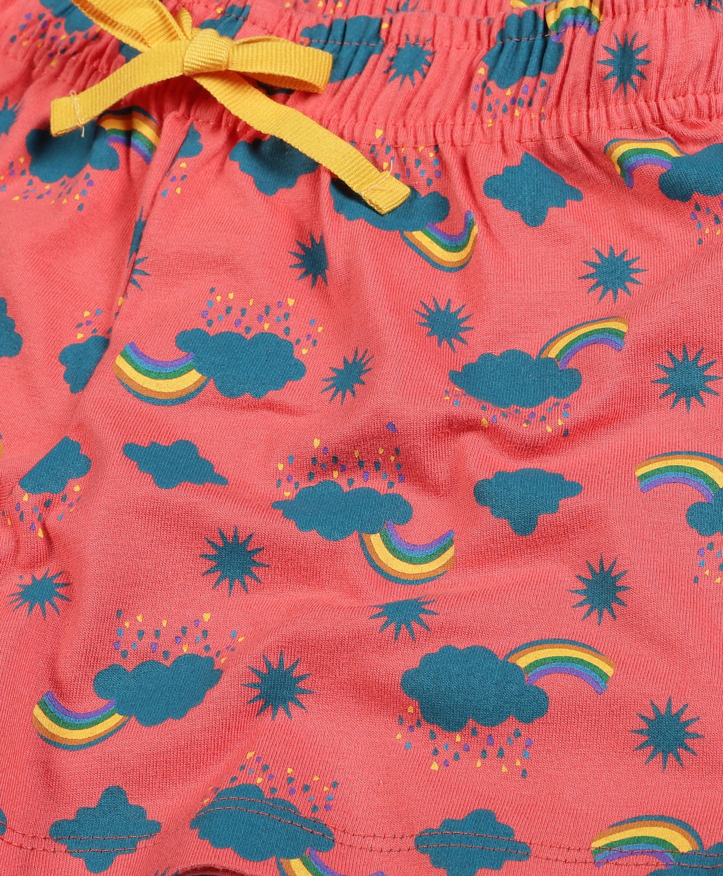 Plum Tree Girls  All Over Multi Colored check Printed Shorts( Pack of 2)-ORNAGE&WHITE