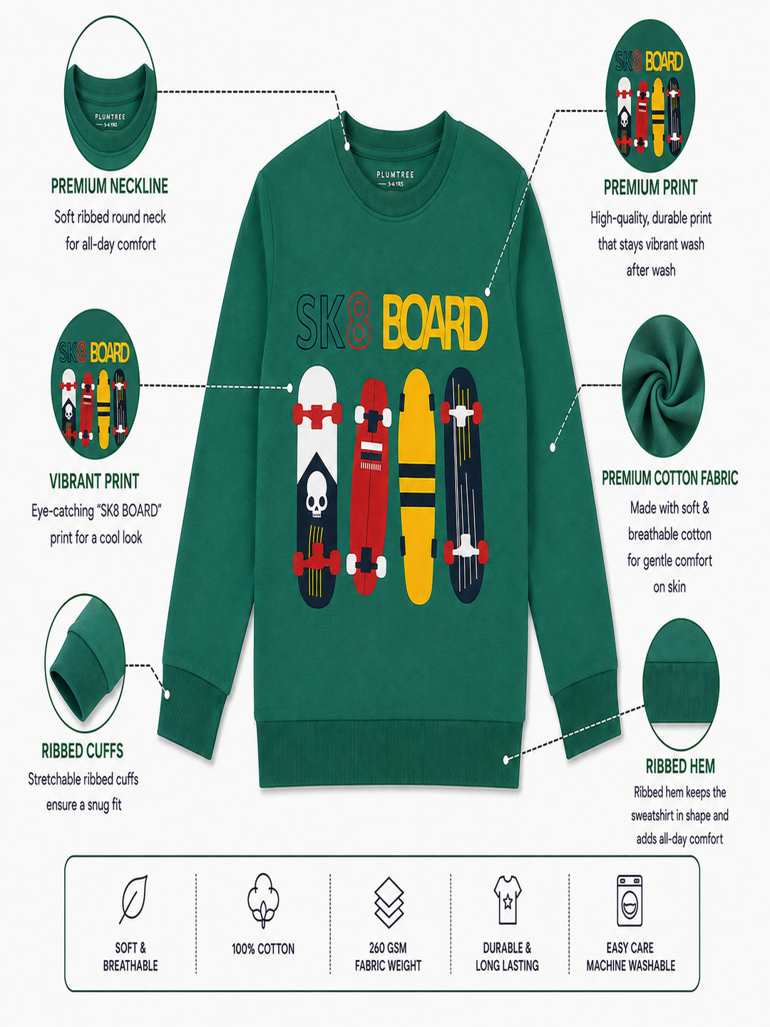 Boys Premium Soft cotton full sleeve Round Neck Sweatshirt