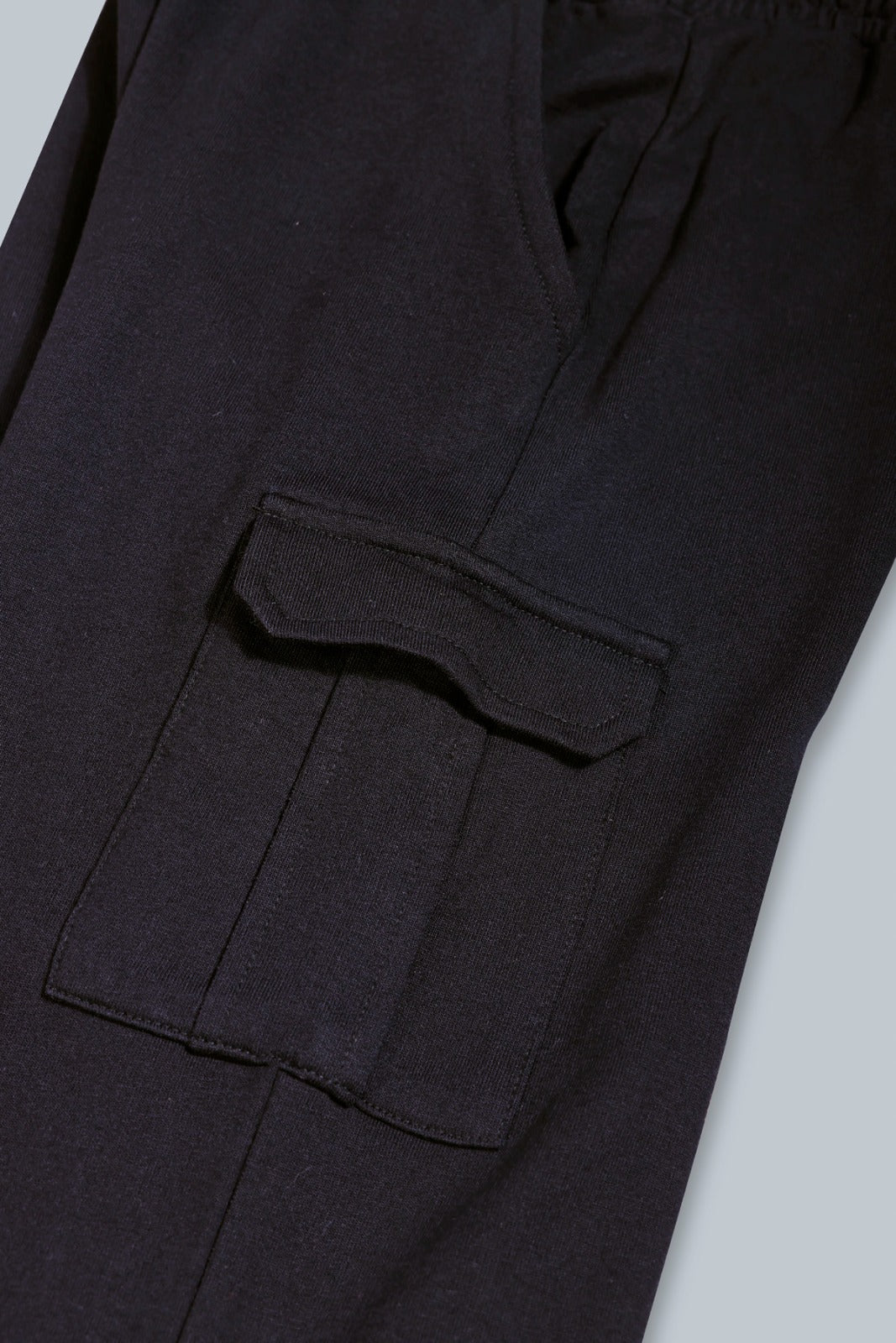 Hoodie Sweatshirt and Solid Cargo Pant set- White and Black