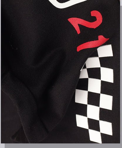 Raised Print Hooded Sweatshirt and Printed Jogger set