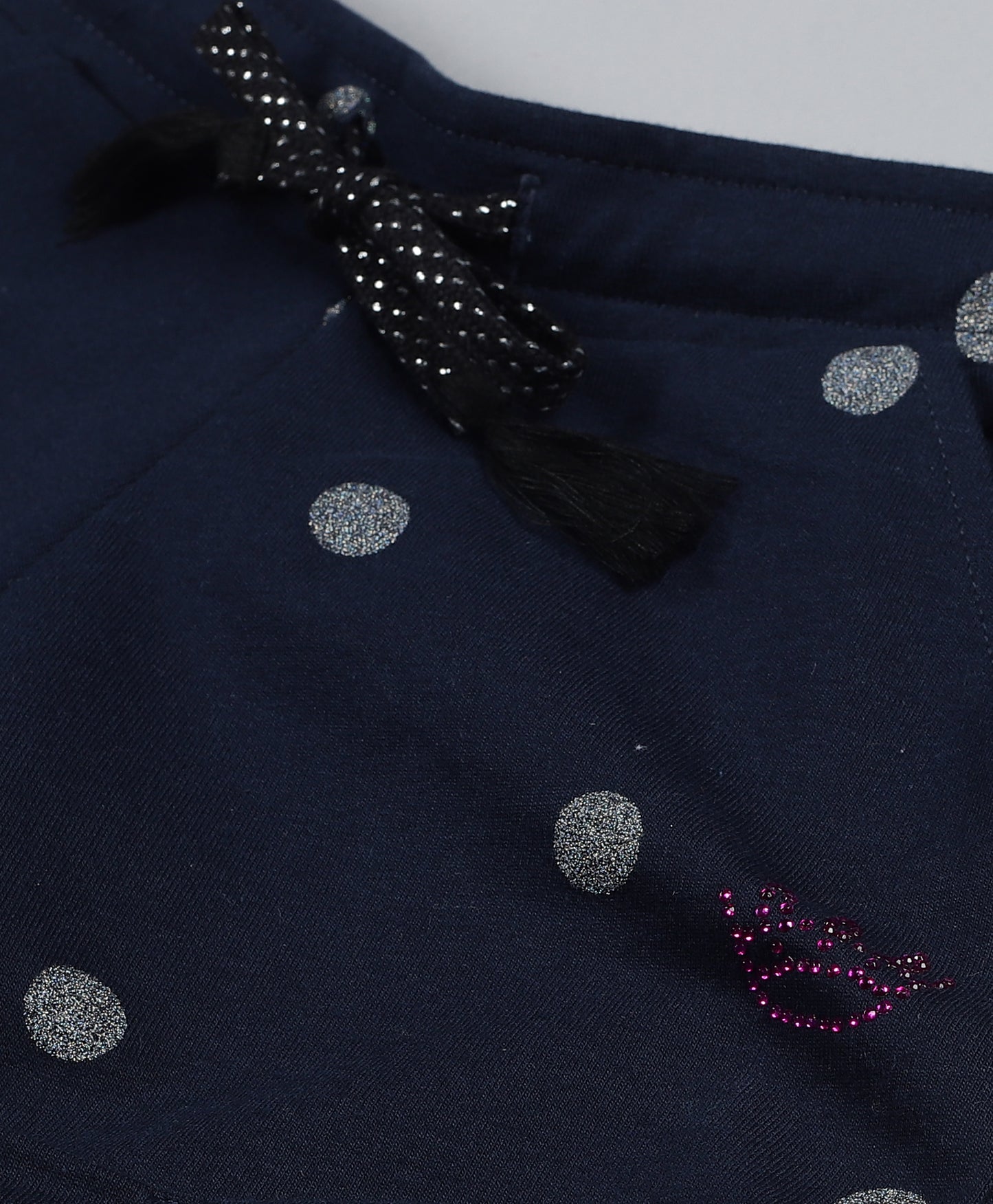 Plum Tree Girls Polka Printed Shorts-Navy