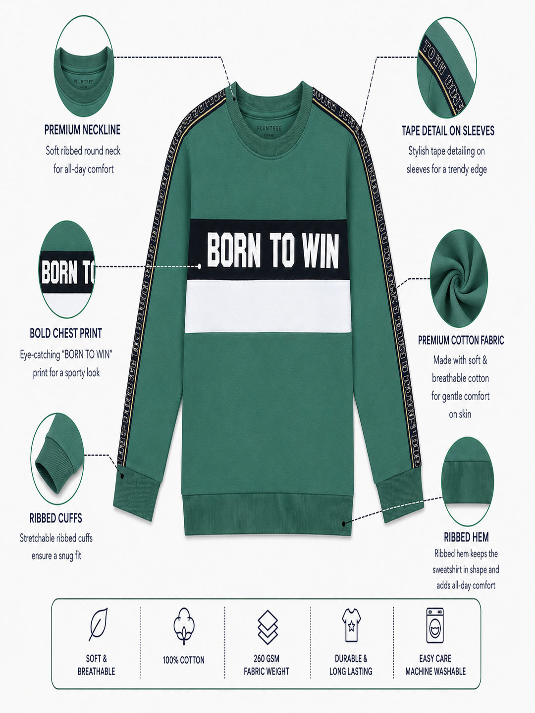 Boys Premium Soft cotton full sleeve Round Neck Sweatshirt