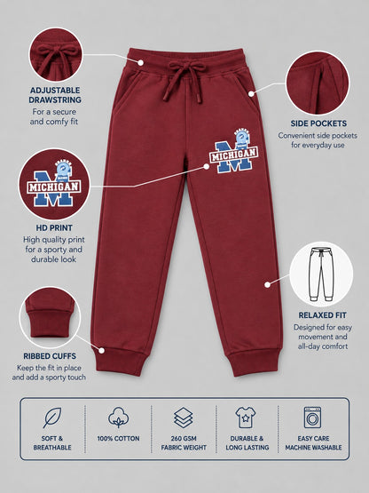 Boys Premium Soft cotton Regular Fit Printed Jogger