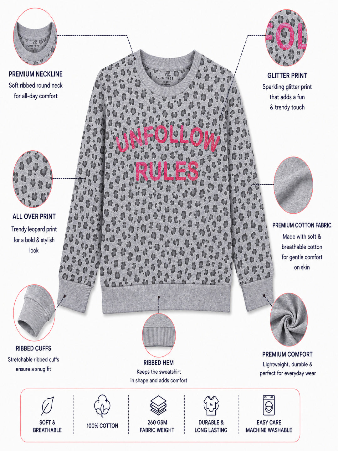 Girls Premium Soft cotton full sleeve Round Neck Sweatshirt