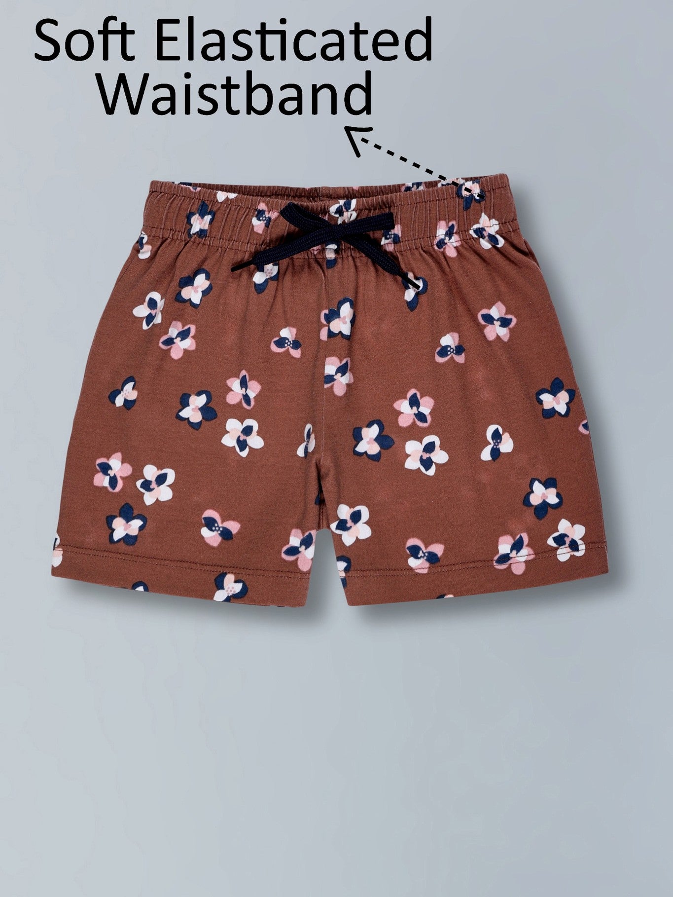 Girls Premium Cotton Printed Knit Shorts Pack Of 2