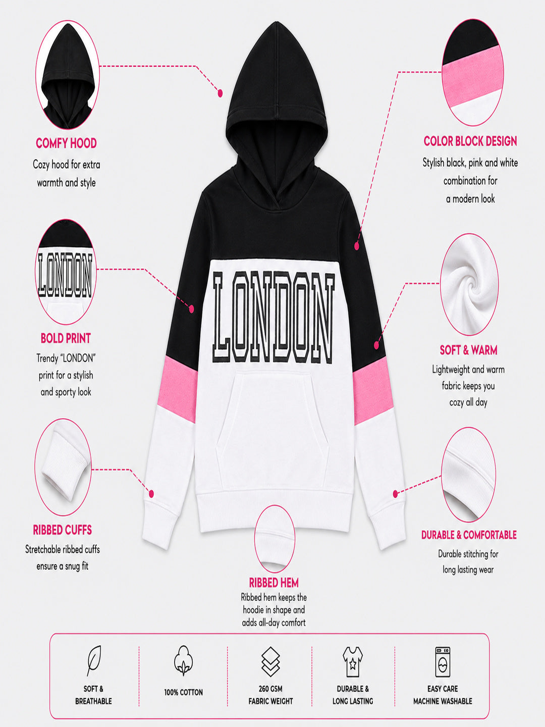 Girls Premium Soft cotton full sleeve Hooded Sweatshirt
