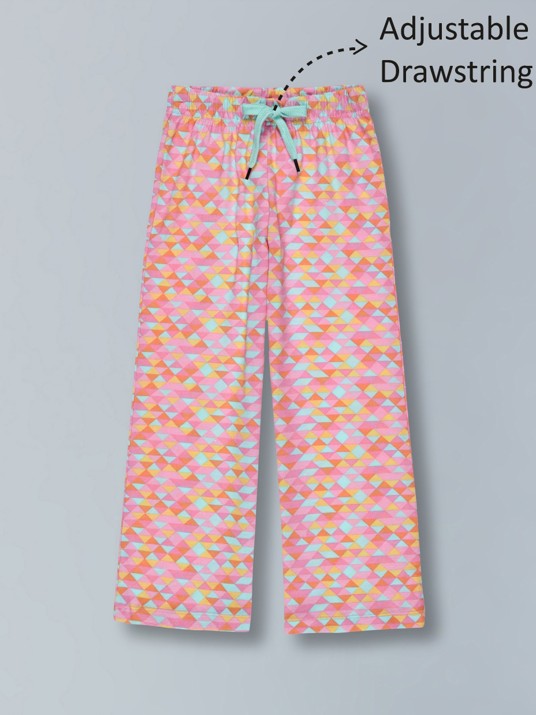 Girls Premium Cotton Crop Top with Elasticated waist  and Wide Leg Pant Set
