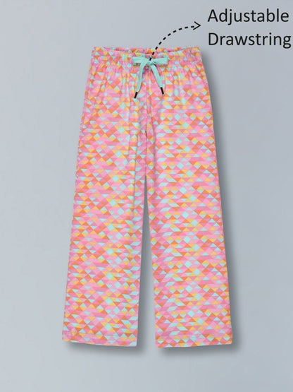 Girls Premium Cotton Crop Top with Elasticated waist  and Wide Leg Pant Set