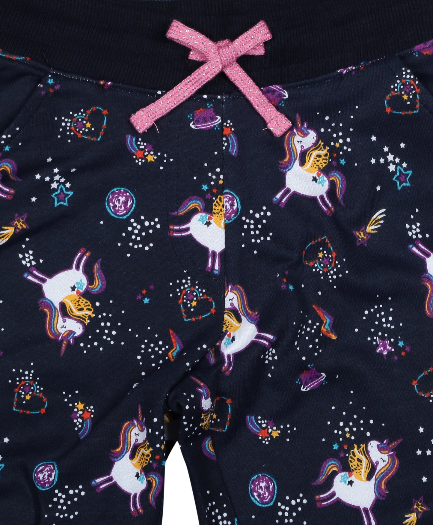 Unicorn Printed Hoodie Sweatshirt and Printed Jogger set- Navy