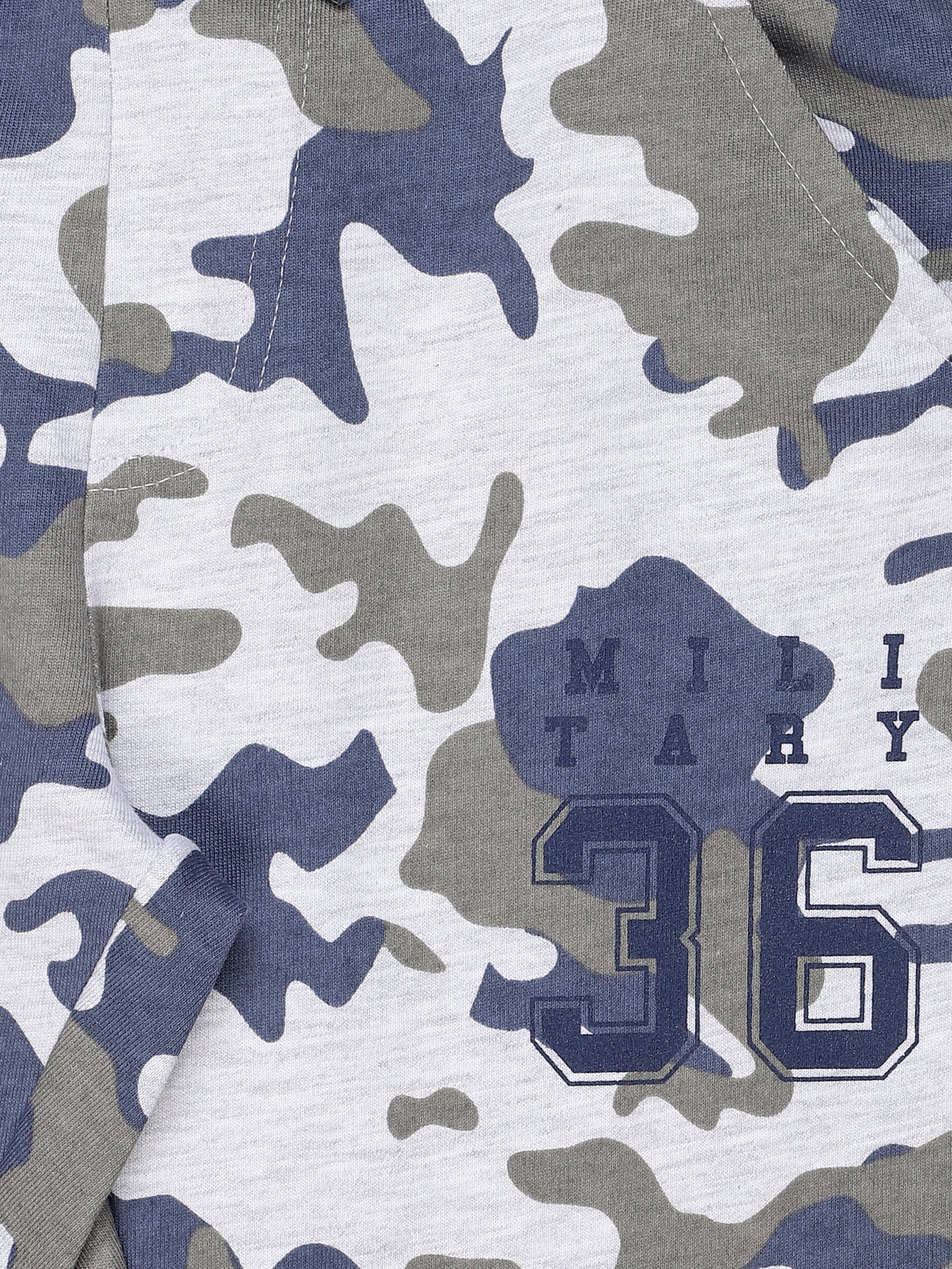 Raised Printed Jogger Track Pant Pack of 2 - Blue and Camoflague