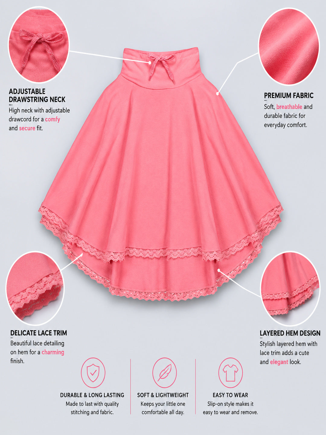 Girls Premium Soft cotton Sleeveless Poncho Sweatshirt
