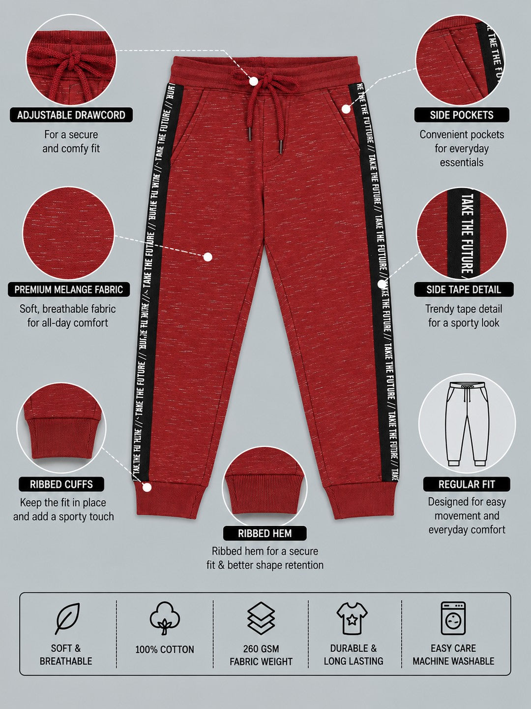 Boys Premium Soft cotton Regular Fit Printed Jogger