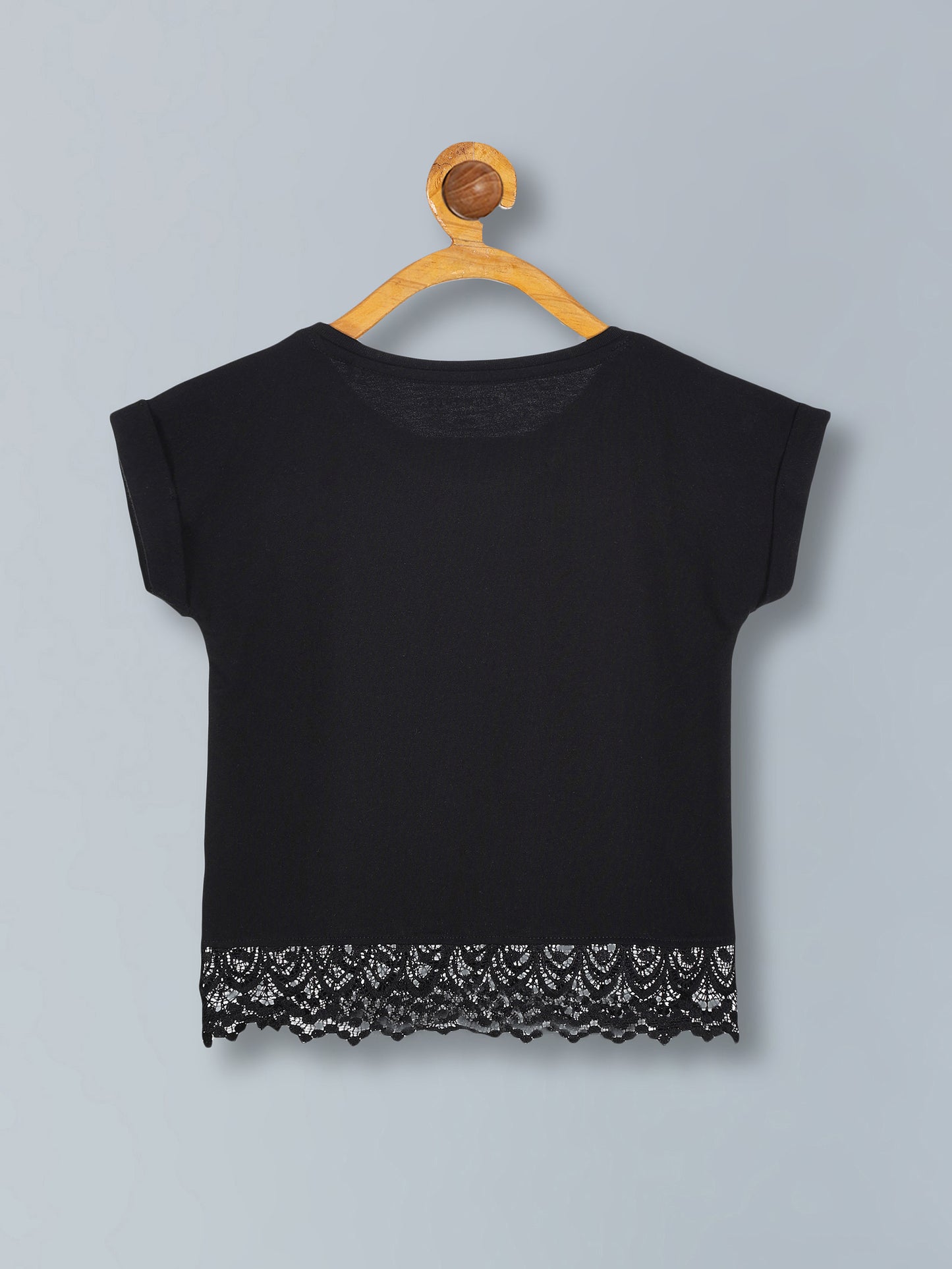 Girls Premium Cotton Crop Top With Lace Border Pack of 2