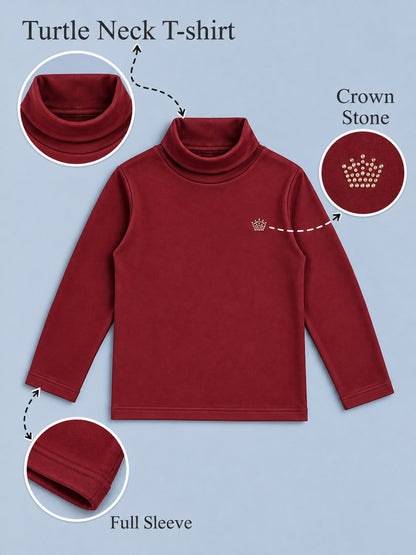 Girls Premium Soft cotton full sleeve high neck T-shirts pack of 2 set