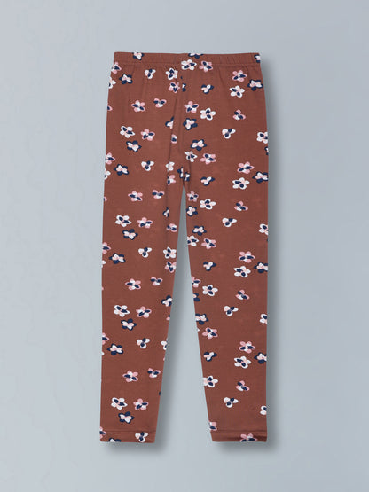 Girls Cotton Lycra Stretch Printed Legging Pack of 2