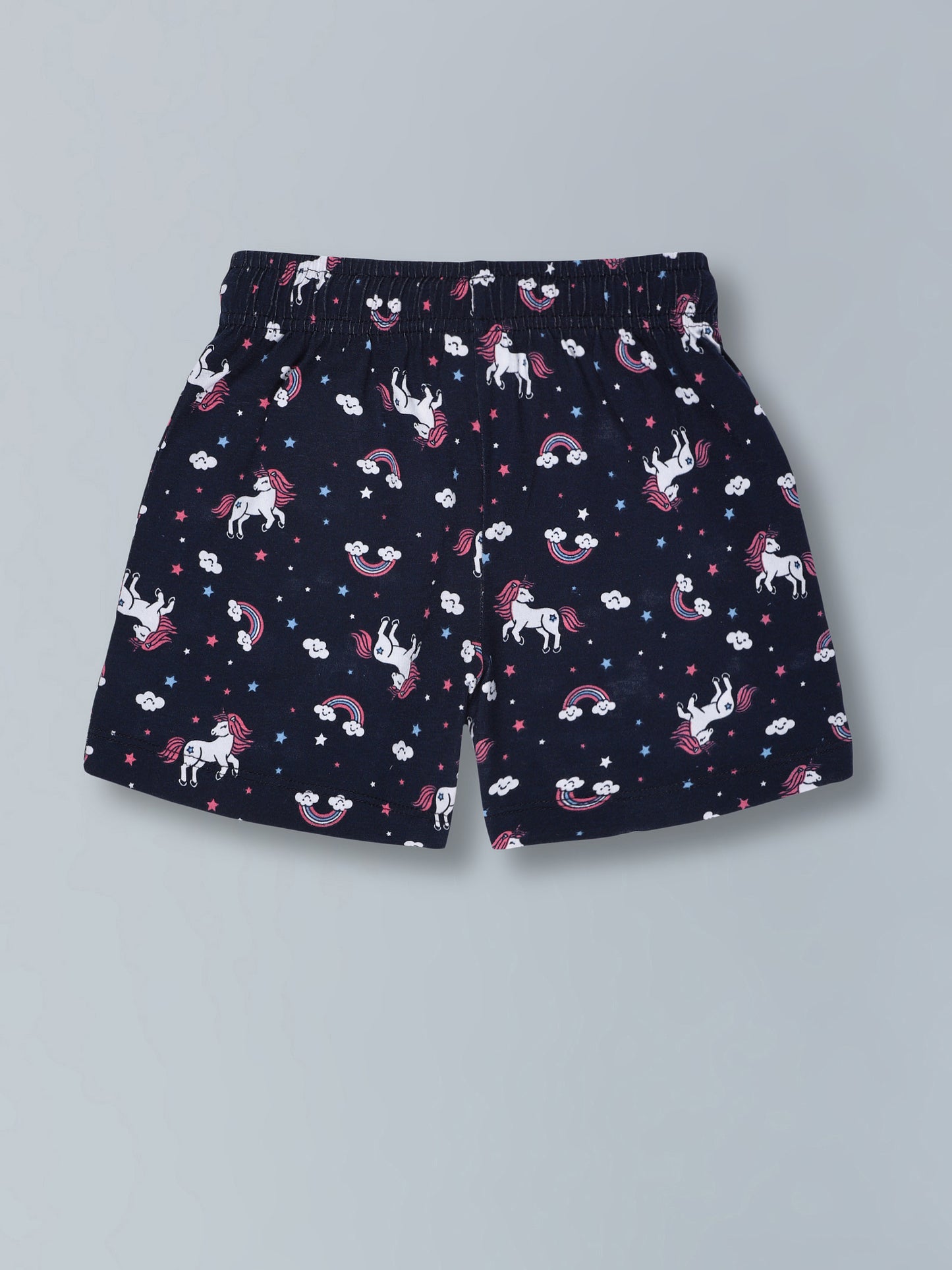 Girls Premium Cotton Printed Knit Shorts Pack Of 2