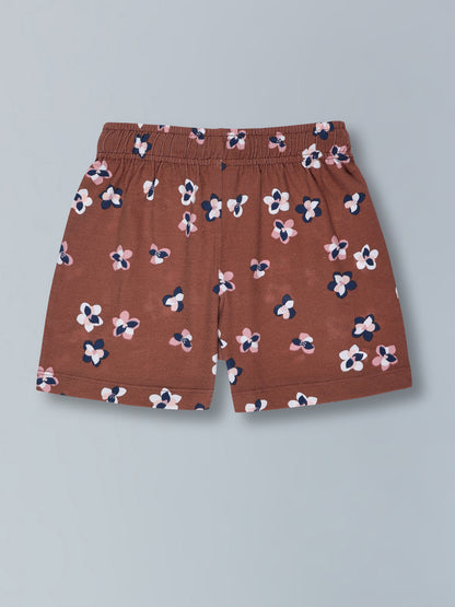 Girls Premium Cotton Printed Knit Shorts Pack Of 2