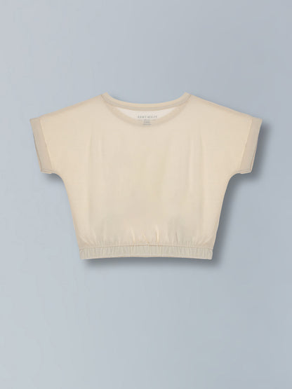 Girls Stretchable Elastic waist Crop T-Shirt Pack of 2