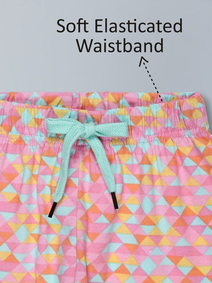 Girls Premium Cotton Crop Top with Elasticated waist  and Wide Leg Pant Set