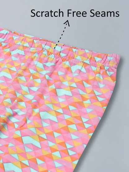Girls Cotton Lycra Stretch Printed Legging Pack of 2