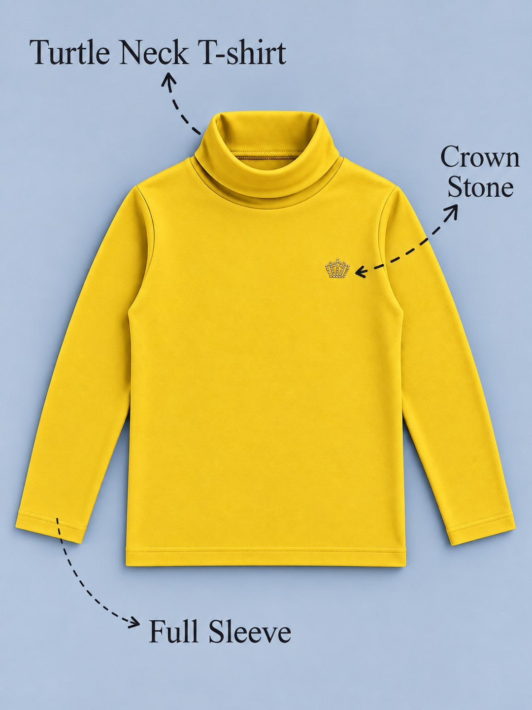 Girls Premium Soft cotton full sleeve high neck T-shirts pack of 2 set