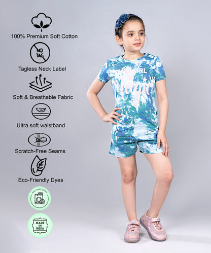 Girls Trendy Cotton Top & Shorts Co-ord Set