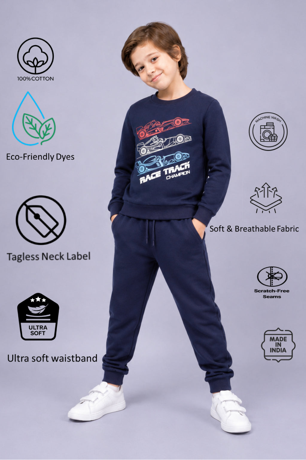 Boys Premium Soft Cotton full sleeve T-shirt and jogger pant Clothing Set