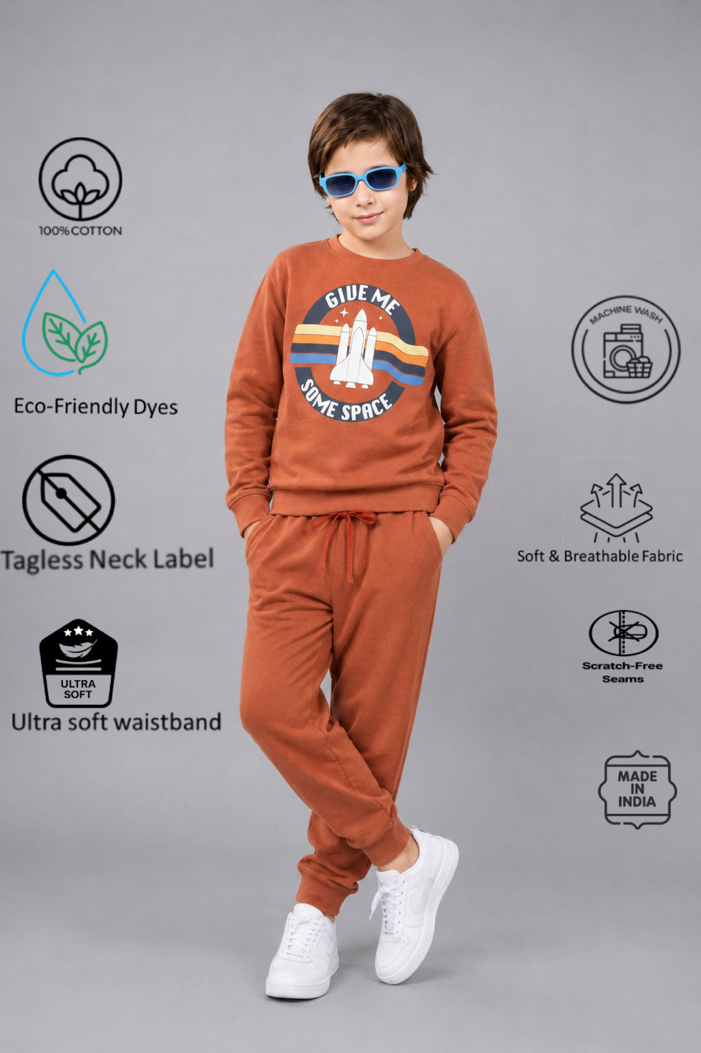 Boys Premium Soft Cotton full sleeve T-shirt and jogger pant Clothing Set