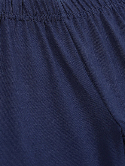 Girls  Set of 3 soft lycra cotton Cycling Shorts-WHITE NAVY