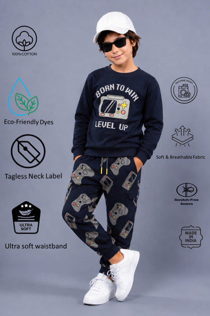 Boys Premium Soft Cotton full sleeve T-shirt and jogger pant Clothing Set