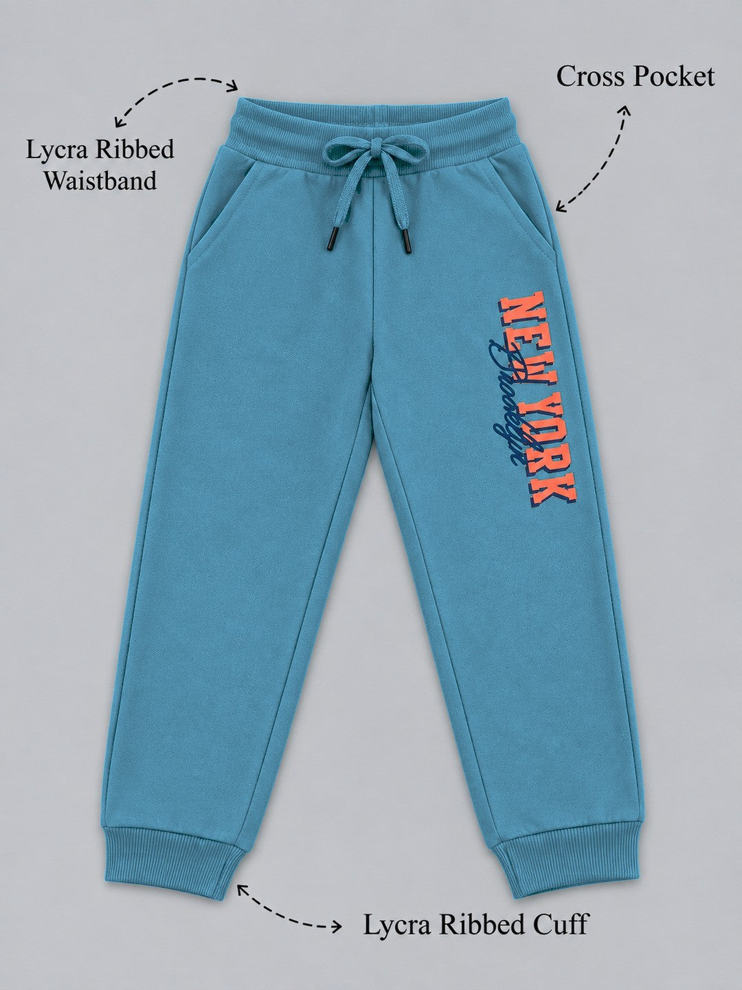 Boys Premium Soft Cotton Printed Half Zipper Hi-Neck Sweatshirt and Jogger Set