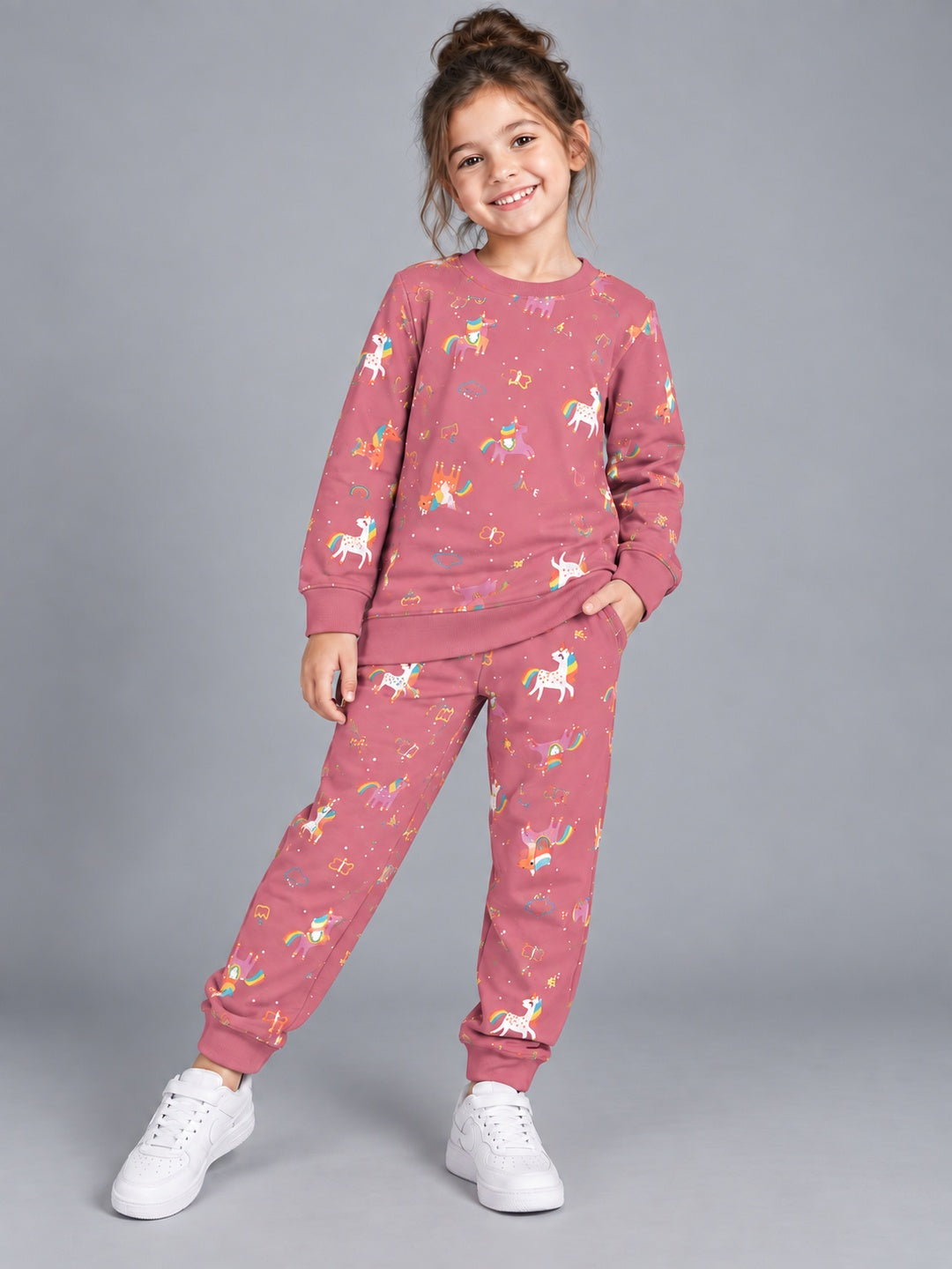 Girls Premium Soft Cotton Full sleeve T-shirt and jogger pant clothing set