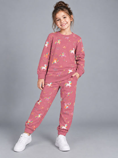 Girls Premium Soft Cotton Full sleeve T-shirt and jogger pant clothing set