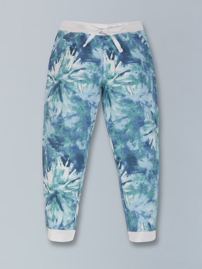 Plum Tree Girls 100% Cotton Marble Print Full Sleeve T-Shirt and Jogger Lounge 2-Piece Set