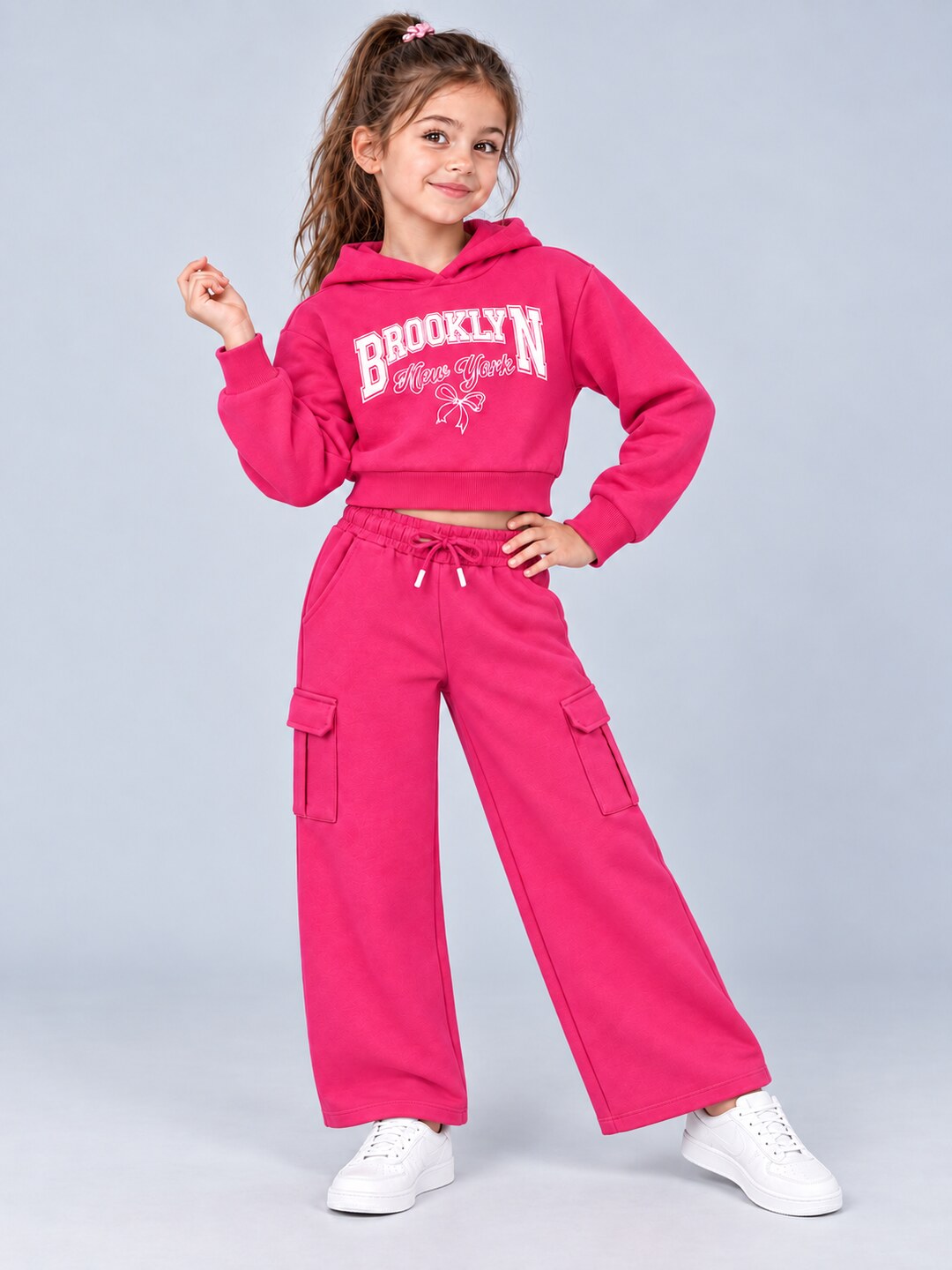 Girls Premium Soft cotton Full Sleeve Cropped Hooded Sweatshirt