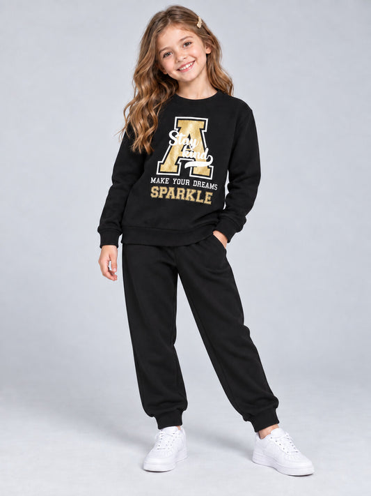 Girls Premium Soft Cotton Full sleeve T-shirt and jogger pant clothing set