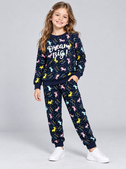 Girls Premium Soft Cotton Full sleeve T-shirt and jogger pant clothing set