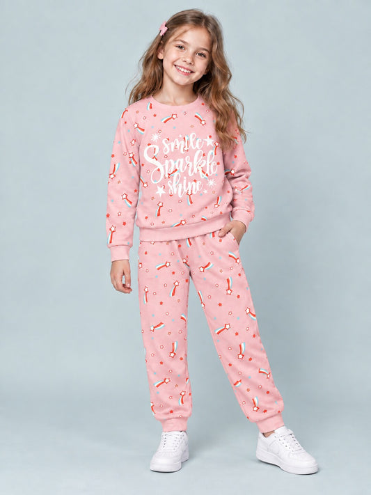 Girls Premium Soft Cotton Full sleeve T-shirt and jogger pant clothing set