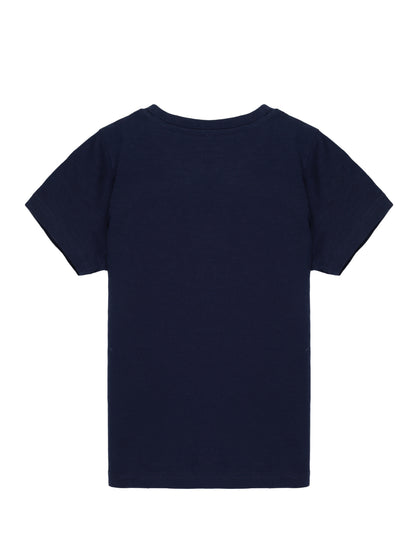 Plum Tree Boys Half Sleeve Dino Print T-shirt & Shorts ( Sets)-NAVY	GREEN