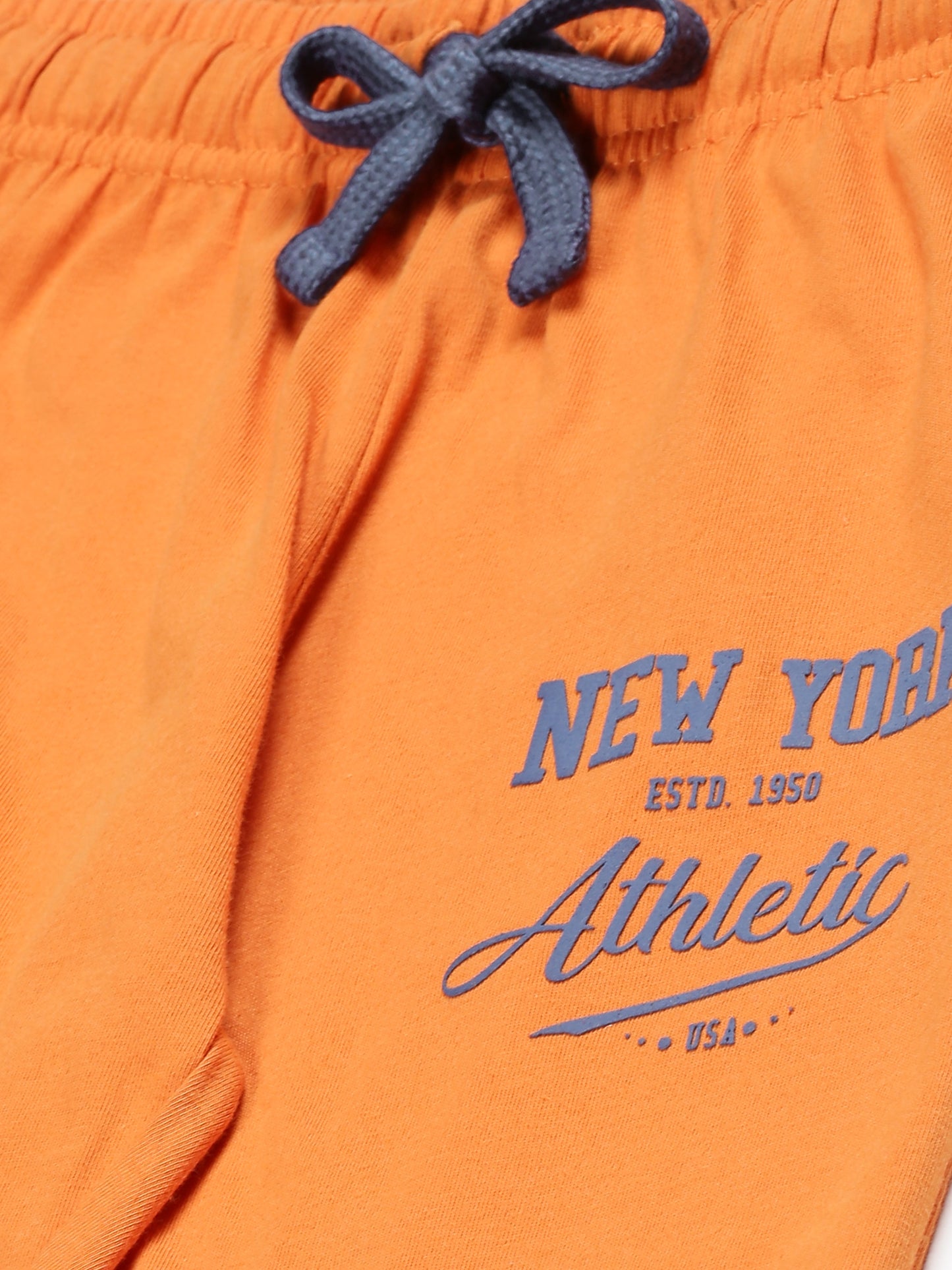 Plum Tree Boys New York Print Jogger Track pant( Pack of 2)-BLACK	ORANGE