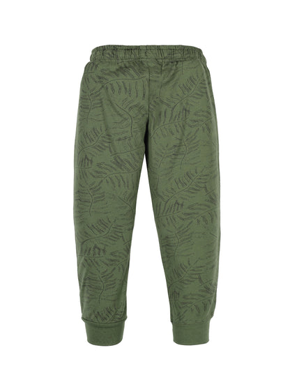 Plum Tree Boys Leaf Print Joggers ( Pack of 2)-NAVY OLIVE